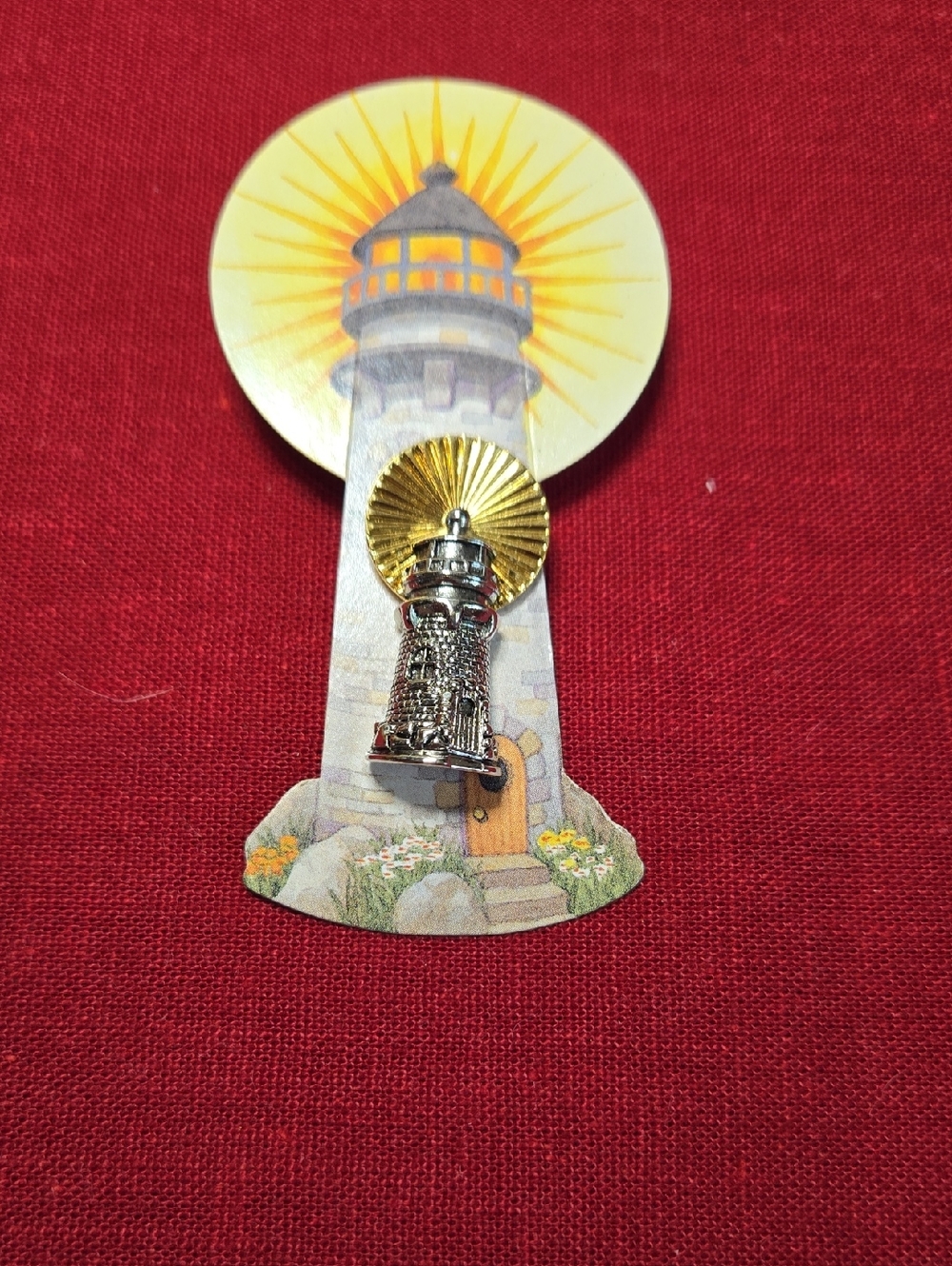 Avon 1998 Lighthouse Charm Pin with Gold Accent